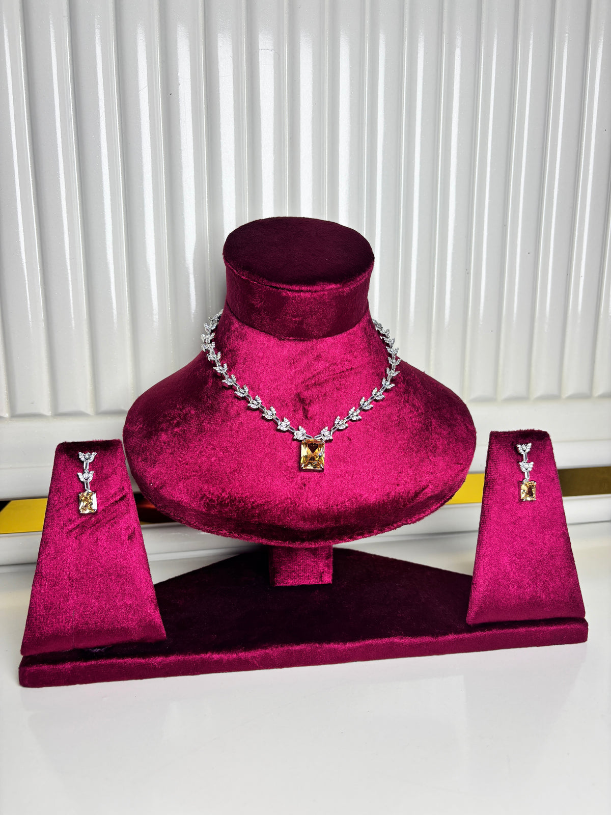 Champagne Emerald-Cut Stone Set