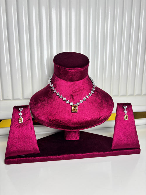 Champagne Emerald-Cut Stone Set