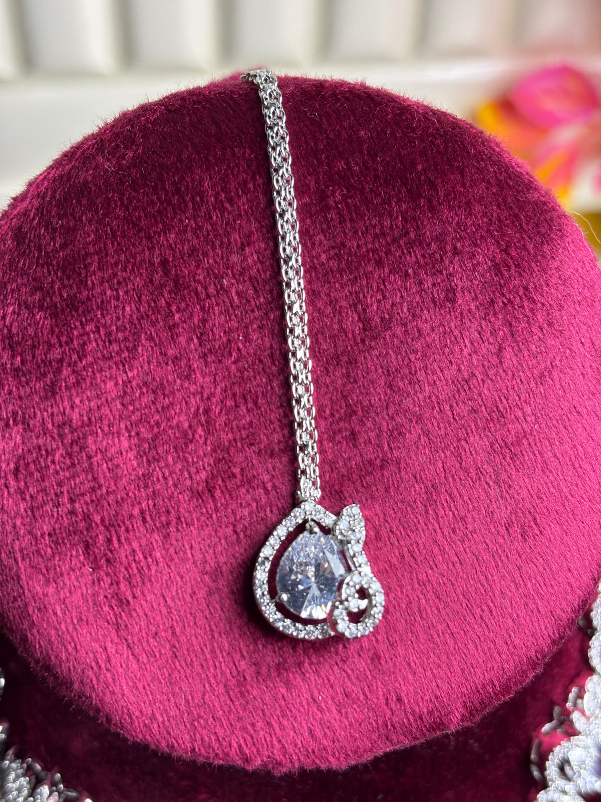 Silver Clear Crystal Bridal Necklace and Earring Set