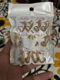 Gold Heart Rhinestone Hoop Earrings – 6 Pair Pack