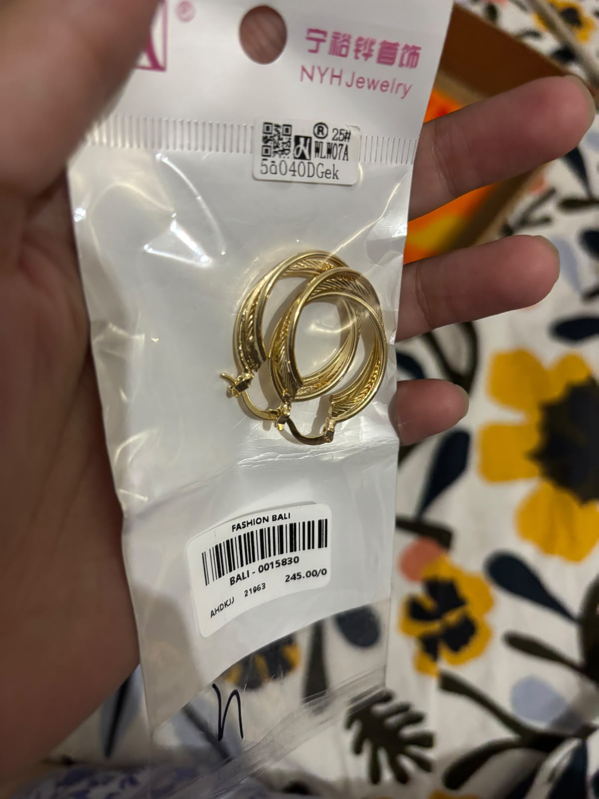 Gold Textured Twisted Hoop Earrings
