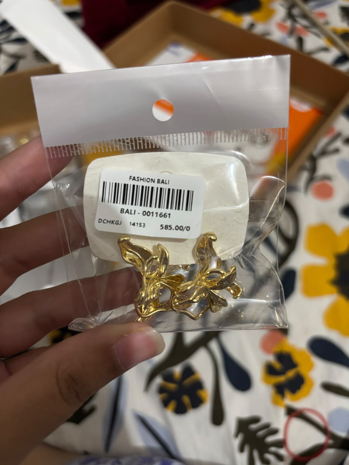 Gold Abstract Folded Petal Stud Earrings