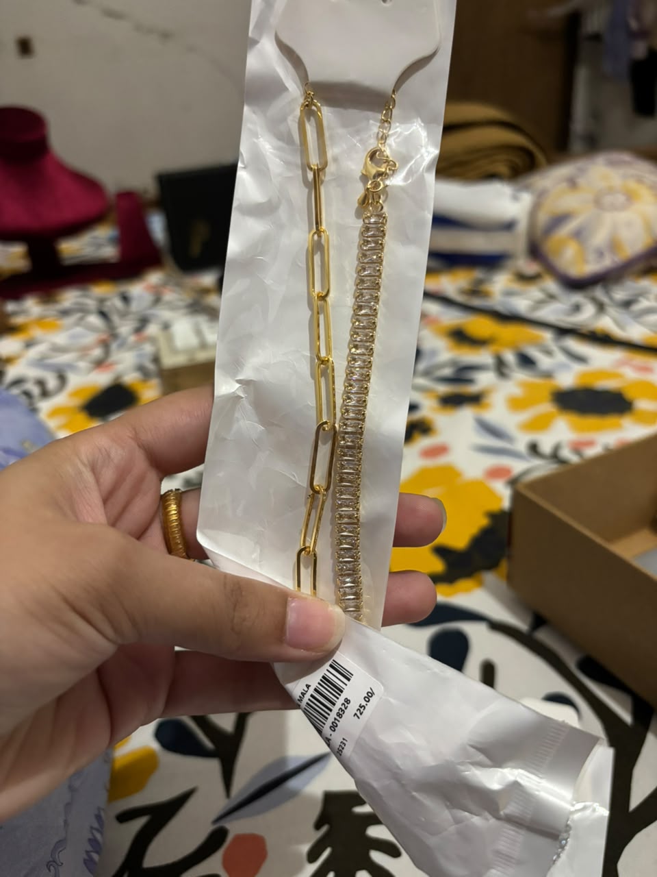 Gold Paperclip Chain and Baguette Tennis Necklace Duo